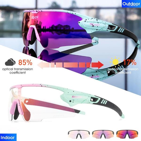 Lunettes extérieures Pochromic Hommes Femmes Mode Cyclisme Lunettes Sport Pêche Courir Conduite Lunettes De Soleil VTT Racing Vélo Lunettes Vélo