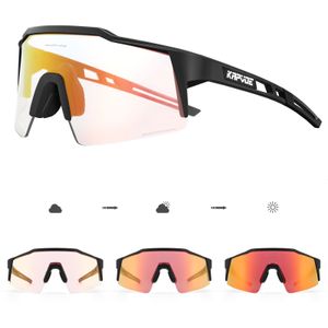 Outdoor brillen Pochromic Red of Blue Cycling Sunglasses Sportfietsglazen fietsen MTB -bril fietsen Accessorie Goggles 230307