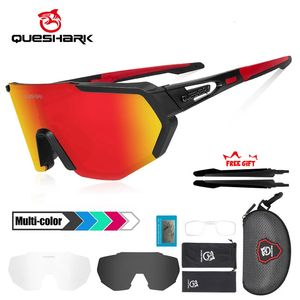 Gafas al aire libre Queshark Mujeres Hombres Polarizados 3 Lente Set Ciclismo Gafas de sol Deportes MTB Bicicleta Gafas Montar Bicicleta de carretera Gafas Gafas QE42 230928