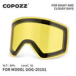 Outdoor Brillen Vervanging Skibril Lenzen Lens Voor COPOZZ Model20101 Antifog UV400 Bril Snowboard Alleen 230926