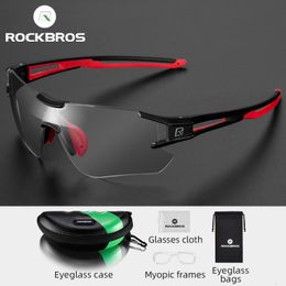 Outdoor Brillen ROCKBROS Bike Bril Pochromic Lens UV400 Fiets Sport Brillen MTB Road Fietsen zonnebril 230418