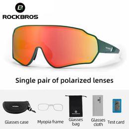 Outdoor Brillen ROCKBROS Gepolariseerde Fietsbril Fiets Sport MTB Fiets Zonnebril Goggles Bijziendheid Frame 231009