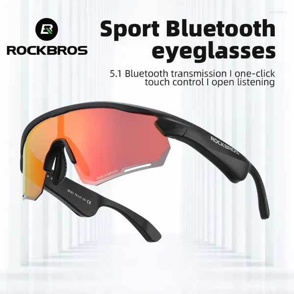 Lunettes d'extérieur ROCKBROS lunettes de cyclisme pochromiques polarisées lunettes de soleil sans fil Bluetooth MP3 lunettes de sport UV400