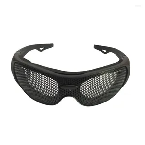 Lunettes extérieures sécurité Impact randonnée résistant fer maille modèle UV400 pour les Fans militaires CS jeu moto lunettes