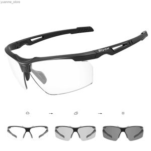 Outdoor bril scvcn fotochromic zonnebril fietsglazen fiets lopende man zonnebicila sportweg bril brillen voor dames fietsbril 2023 y240410Y240418214Q