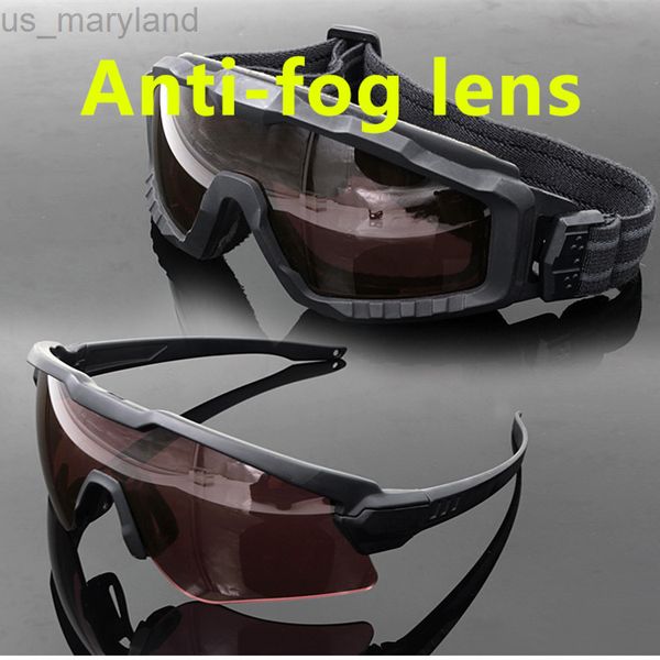 Lunettes de plein air SI M ALPHA Lunettes de soleil de ski anti-buée Lunettes de soleil de vélo Lunettes de protection militaires Lunettes tactiques de l'armée à l'épreuve des balles Lunettes de tir VTT L220920