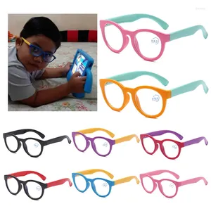 Lunettes d'extérieur Silicone Round Kids Lunes Anti-Blue Light Childre