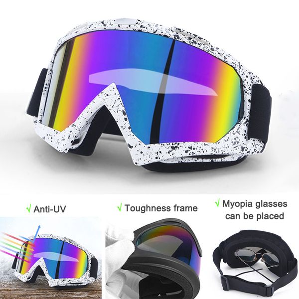 Lunettes de plein air Ski Snowboard Lunettes Anti-buée Ski Sport d'hiver Cyclisme Moto Coupe-vent Protection UV Lunettes de soleil 230925