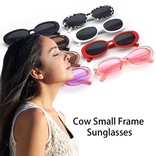 Vache de lunettes extérieures Cow Small Frames Lunettes de soleil Vintage OVAL SORN VERRES SUMPRES POLALISE UV400 pour CyclingoutDoor