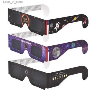 Lunettes de plein air Lunettes de soleil 20pcs filtre pour protection des yeux lunettes à monture en papier pour vue éclipse solaire observation du soleil H240316