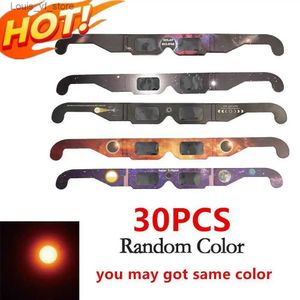 Outdoor brillen zonnebrillen 30 stuks willekeurig papier om de ogen te beschermen tegen UV-stralen veiligheid van glazen zonwering en observatie van zonnebrillen geschikt voor Ki H240316