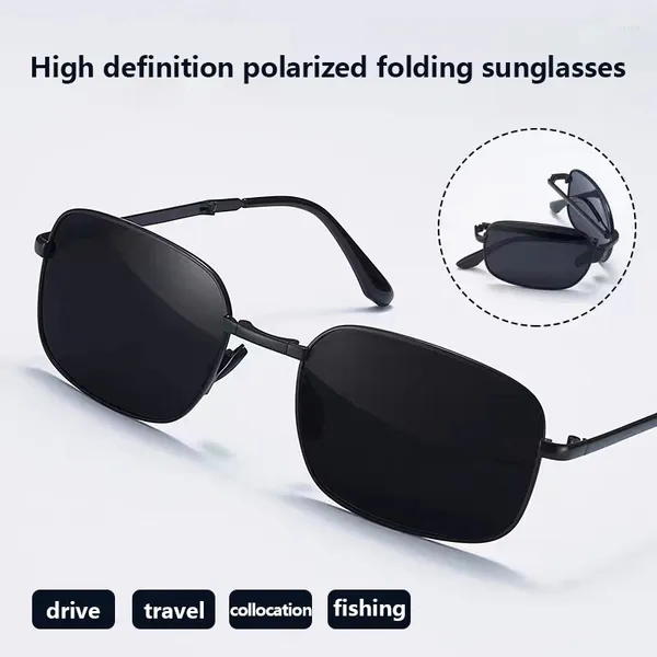 Lunettes d'extérieur UV Anti-éblouissement Super Cool Lunettes de soleil PC Pliable Pochromique Polarisé Homme Pliant Femme