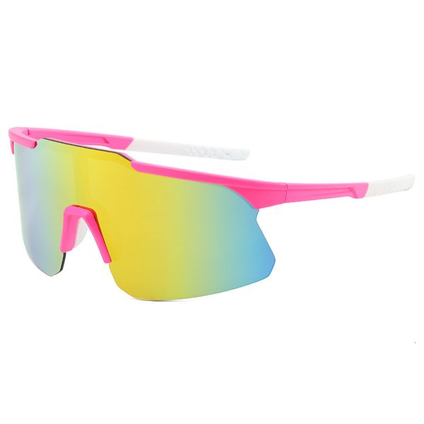 Lunettes d'extérieur UV400 lunettes de cyclisme sans monture hommes femmes Sport course lunettes de pêche vtt vélo lunettes de soleil lentilles roses lunettes de vélo de route fille 230828
