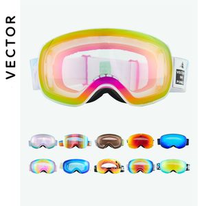 Lunettes de plein air VECTOR Enfants Lunettes de ski Big Sphérique pour enfants Double couches UV400 Lunettes magnétiques Filles Garçons Snowboard 230926