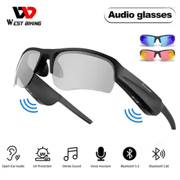 Gafas al aire libre WEST BIKING Gafas Bluetooth inteligentes Auriculares inalámbricos Llamadas de audio Gafas de sol Hombres Mujeres Gafas deportivas