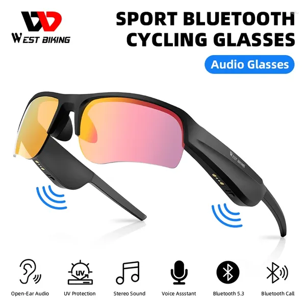 Lunettes extérieures lunettes de soleil Smart Cycling Smart Smart Wireless Bluetooth Music Lunets Audio Drico Ecoutphone UV400 Bike Goggles