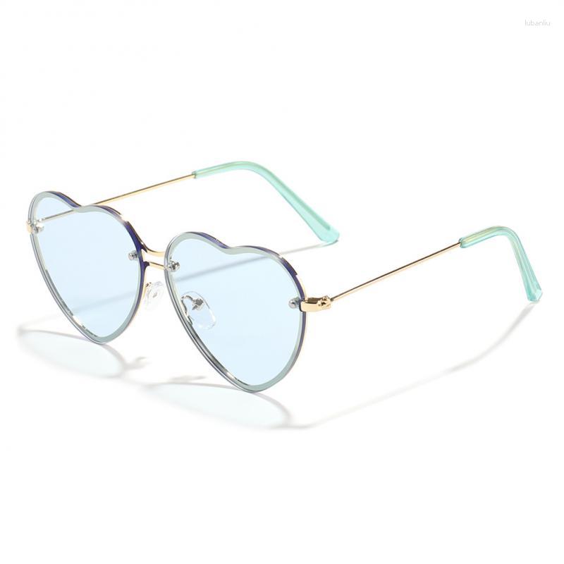 Outdoor Brillen Frauen Herz Sonnenbrille Vintage Metall Rahmen UV-beständig Gläser Trendy Radfahren Fahren Angeln Schutzbrillen