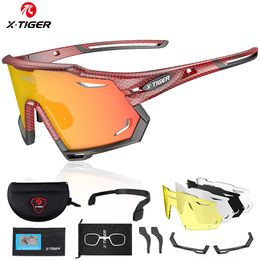 Lunettes de lunettes extérieures X-Tiger Lunes à cycle UV400 Lunettes de soleil pochromiques Sports Polaris Mens Mtb Racing Bike 230224