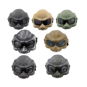 Masque de crâne tactique Airsoft, demi-visage supérieur, équipement de Protection extérieure, équipement de tir, masque de Corps du désert NO03-109