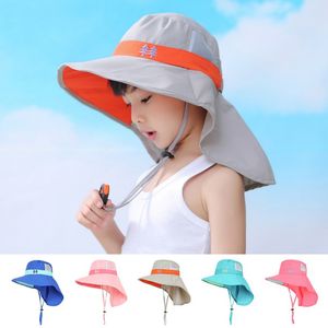 Partido para pescadores de pescadores al aire libre para niños Favor de la playa Tourismo Sun protector solar Sombriconios Sunshade Big Brim Protection Sun Cap T9I001952