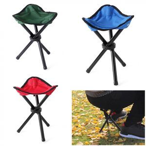 Outdoor Fishing Chair Portable Tripod Stool Folding Chair Camping Walking Picnic Garden Foldable Three Feet Beach Chair Q0109