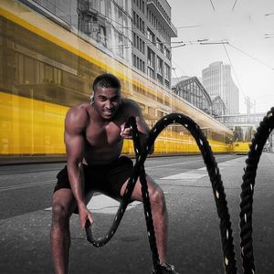 Outdoor Fitness Equipment Training Rope Fitness Heavy Jump Rope Crossfit Gewogen gevecht Skipping Touwen Power verbeteren krachtopbouw spierfitness 230301