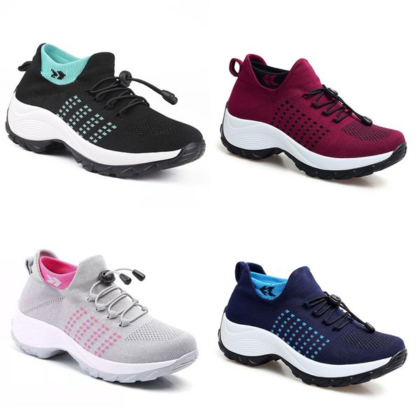 Fly en plein air en tricot Chaussures de course chaussettes Jogging designer plate-forme chaussures de sport casual grande taille à lacets femmes 2023 nouvelles chaussures maman taille 36-40