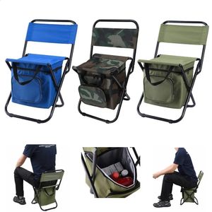 Chaise pliante extérieure Camping chaise de pêche tabouret sac à dos Portable refroidisseur isolé outils de pique-nique sac randonnée siège Table sac 240124