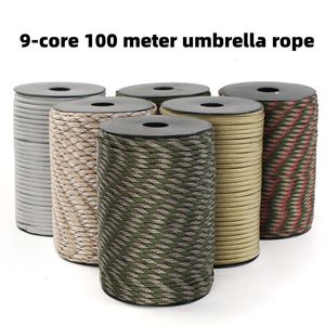 Gadgets extérieurs 100M 550 norme militaire 9Core Paracord corde 4mm Parachute cordon Camping survie parapluie tente lanière sangle Bundle 230906