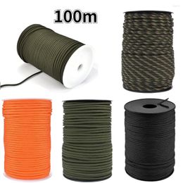 Buitengadgets 100m dia.3/4 mm 5/9 Stand Kores Parachute Cord Lanyard Camping Rope klimmen Wandelen overlevingsapparatuur Tent accessoires