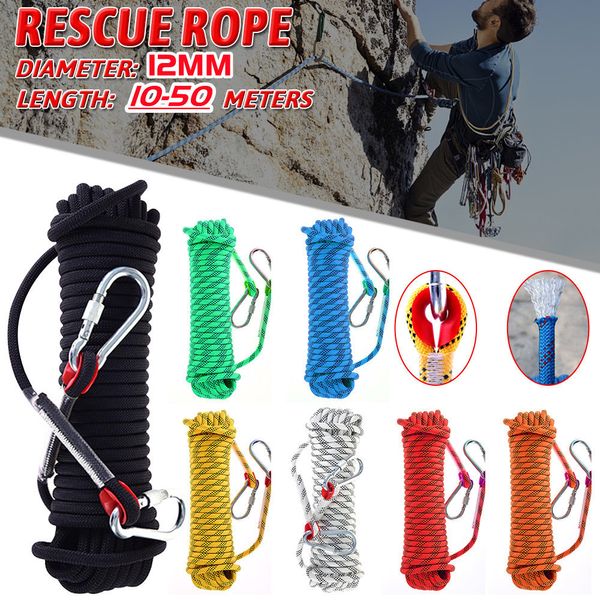 Gadgets al aire libre 1050m 12 mm Cubra de trepapia Set de emergencia de rescate estático Rock Tree Arborist Sling Saféz de cordón de alta resistencia 230815