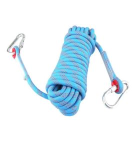 Gadgets extérieurs 10 m corde de sécurité avec carabiners pour grimper au ciel bleu9203916