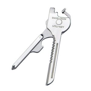 Outdoor Gadgets 1PC EDC Multi Tool 6 in 1 Stainless Steel Utili Key Key Ring Chain Pendant Pocket Cutter Mini knife unboxing Screwdriver 221013