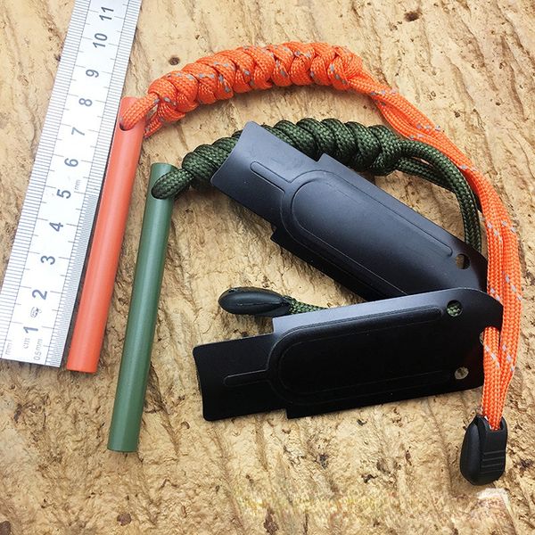 Gadgets de plein air 1PCS 8 * 80mm Kits d'outils de survie en camping en plein air EDC Gear feu et sifflet de survie lame forte corde de parapluie à 7 noyaux 230606