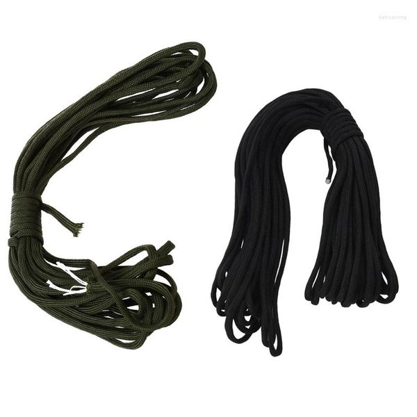 Gadgets de plein air 2 pièces Paracord 550 corde de parachute 7 fils de base pour escalade Camping boucle noir 50FT vert foncé 25FT