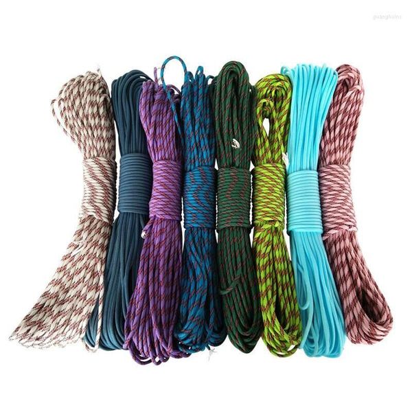 Gadgets d'extérieur 20 pcs/lot 100FT 550 Paracord Parachute Cordon Corde Tente Corde Mil Spec Type III 7 brins pour la randonnée Camping rapide