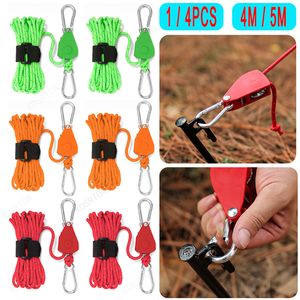 Gadgets de plein air 4 5m Camping Corde Tente Fixation Réglable Boucle Fixe Poulie Tendeur Cintres À Cliquet Lumières Auvent Vent 230726