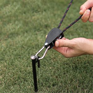 Outdoor Gadgets 4pcs Tent Wind Rope Spanner Verstelbare katrol met Carabiner Camping Wandelen Nylon Fastener Stopper Trapport 221203