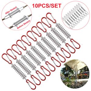 Gadgets d'extérieur 5/10 pièces/ensemble en acier tente vent corde ressort boucle tendeur de tente camping pont piquets avec mousqueton mousqueton tendeur auvent crochet fixe 230526