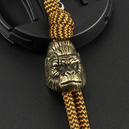 Buitengadgets Brass Persoonlijkheid Monkey Klees Kralen Paraplu Touw Bead Orangutan Paracord hanger