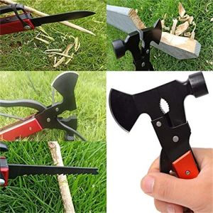 Gadgets de plein air Accessoires de camping Multitool 16 en 1 Couteau de survie Gear Axe Hammer Multi Tool pour la chasse Randonnée Gaine durable 12 LL