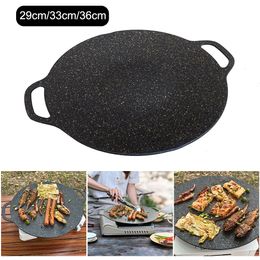 Outdoor Gadgets Camping Grillplaat Koreaanse Barbecue Vleespan Stenen Koekenpan Kookpan 230717