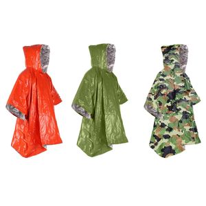 Gadgets d'extérieur Imperméable d'urgence imperméable Film d'aluminium Poncho jetable Isolation froide Couvertures de pluie Outil de survie Équipement de camping 231120