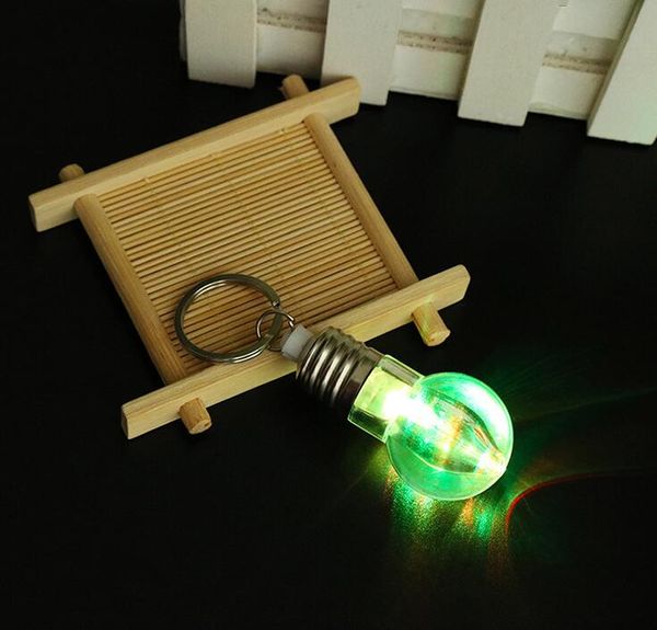 Gadgets d'extérieur porte-clés lampes de poche lumière LED à couleur changeante Mini ampoule torche porte-clés