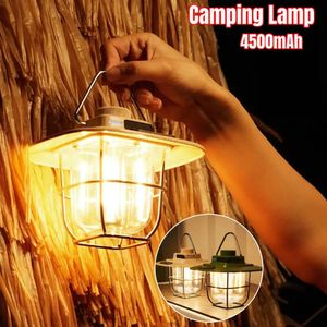 Outdoor Gadgets LED-campinglamp Retro hangende tentlamp Waterdicht Dimbaar Campingverlichting 4500mAh Batterij Noodverlichting Lantaarn voor buiten 231018