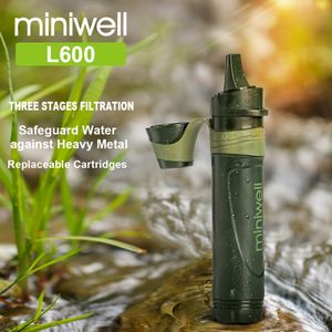 Outdoor Gadgets Miniwell L600 Survival Camping Equipment Portable Straw Water Filter 230826