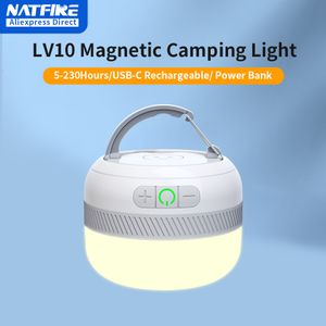 Outdoor Gadgets NATFIRE LV10 LED Camping Flashlight 230 Hours Rechargeable Camping Lantern with Magnet Lighting Fixture Portable Emergency Light 230606