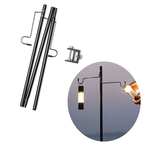 Gadgets de plein air Camping en plein air Randonnée En Alliage D'aluminium Pliable Lampadaire Pôle Portable Pêche Suspendus Fixation Support De Support Lanterne Stand 230621