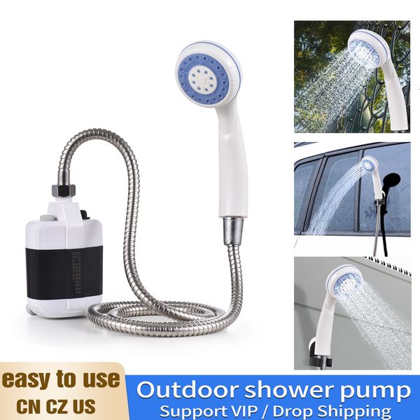 Gadgets al aire libre Ducha portátil para acampar Bomba eléctrica recargable por USB para lavado de autos Jardinería Limpieza de mascotas Viajar 230906