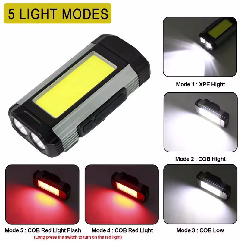 Outdoor Gadgets Portable Super Bright 5W COB Typec USB Rechargeable Magnetic Base Car Repair LED Workshop Light Work lantern product